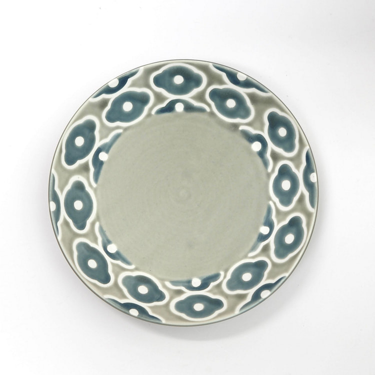 Tobe ware Grey Series - Blue 17cm Plate