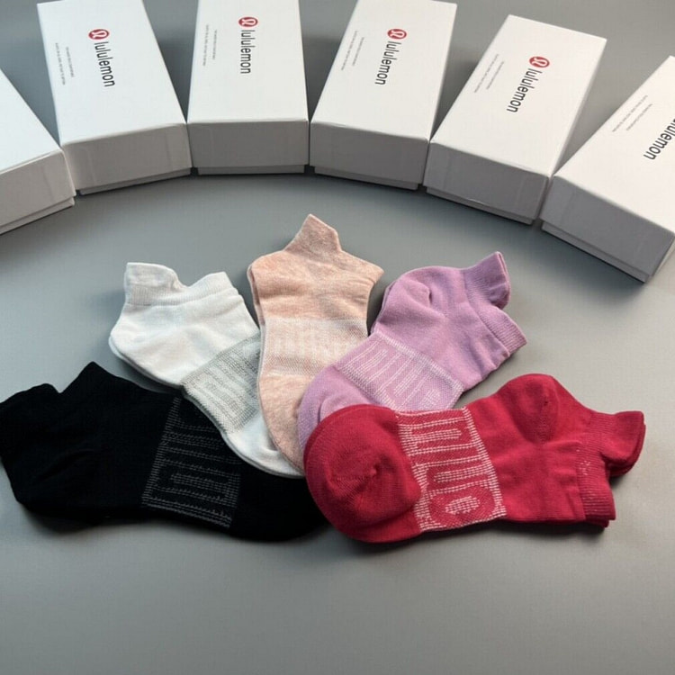 2024 NEW Women's 5 pairs Lululemon Athletic Socks