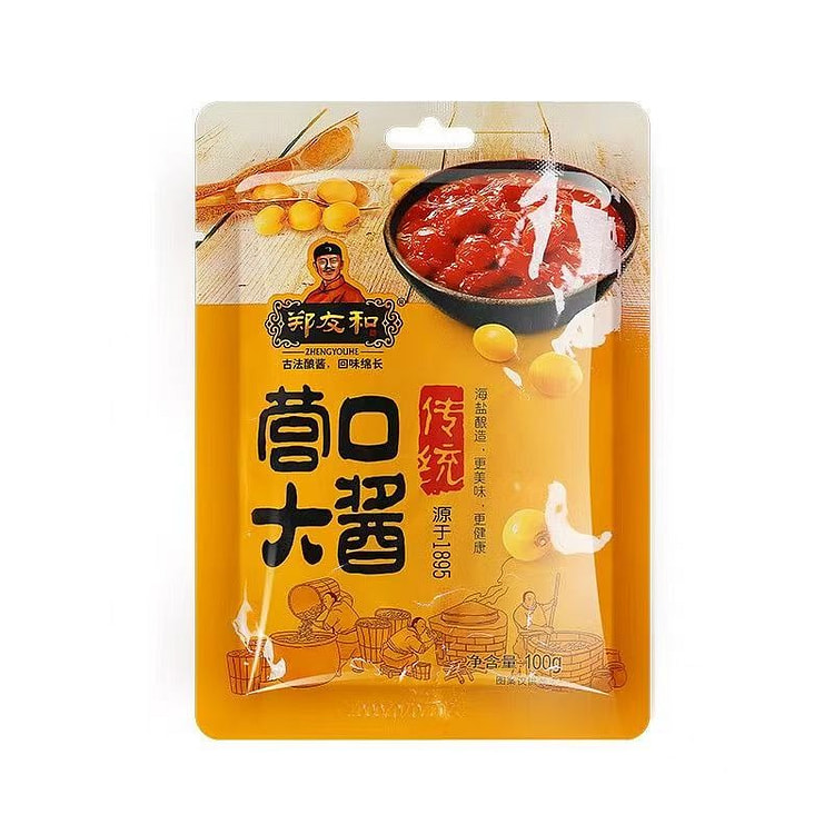 郑友和 营口大酱100g*1袋 东北黄豆酱葱伴侣 (min 2)