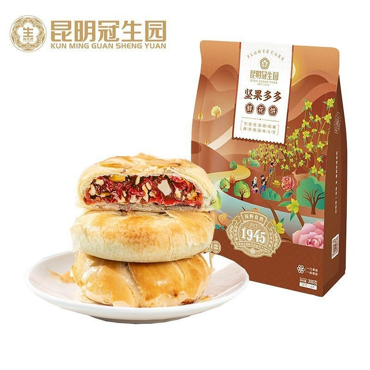 坚果玫瑰饼礼袋云南特产零食小吃300g*1