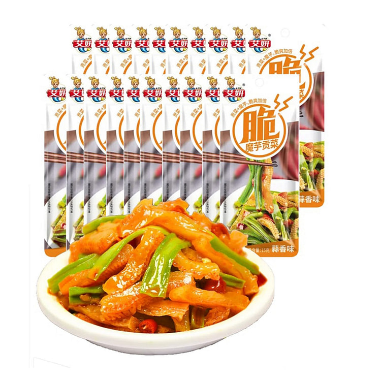 艾妍魔芋贡菜蒜香味双倍脆爽低卡解馋零食【国内爆款】