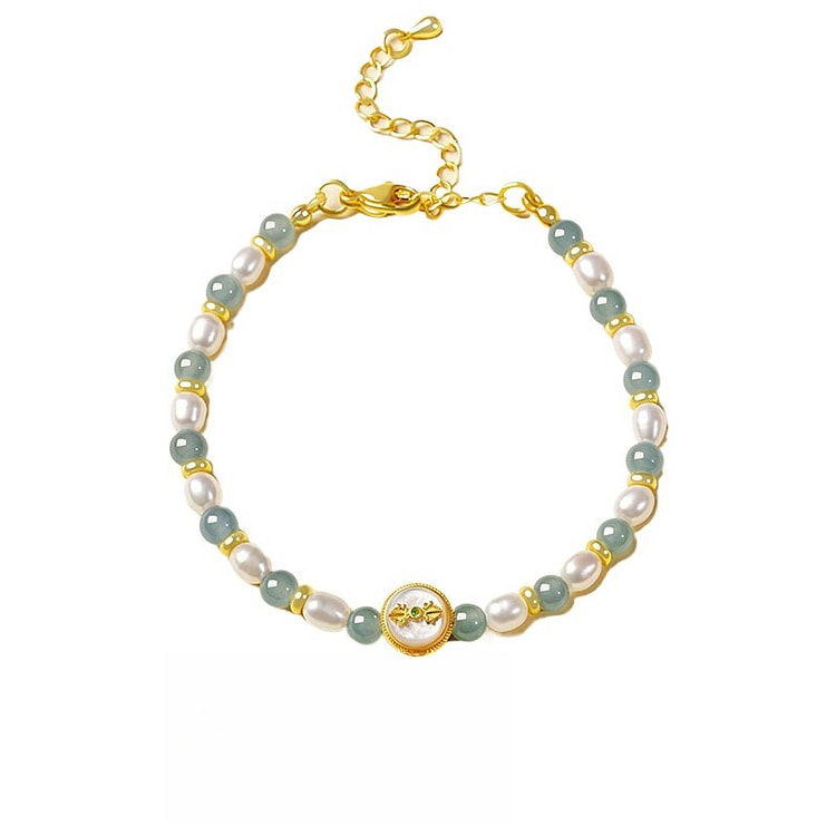 宫里上新 翡翠手链淡水珍珠手串 枕月 15厘米 1 盒