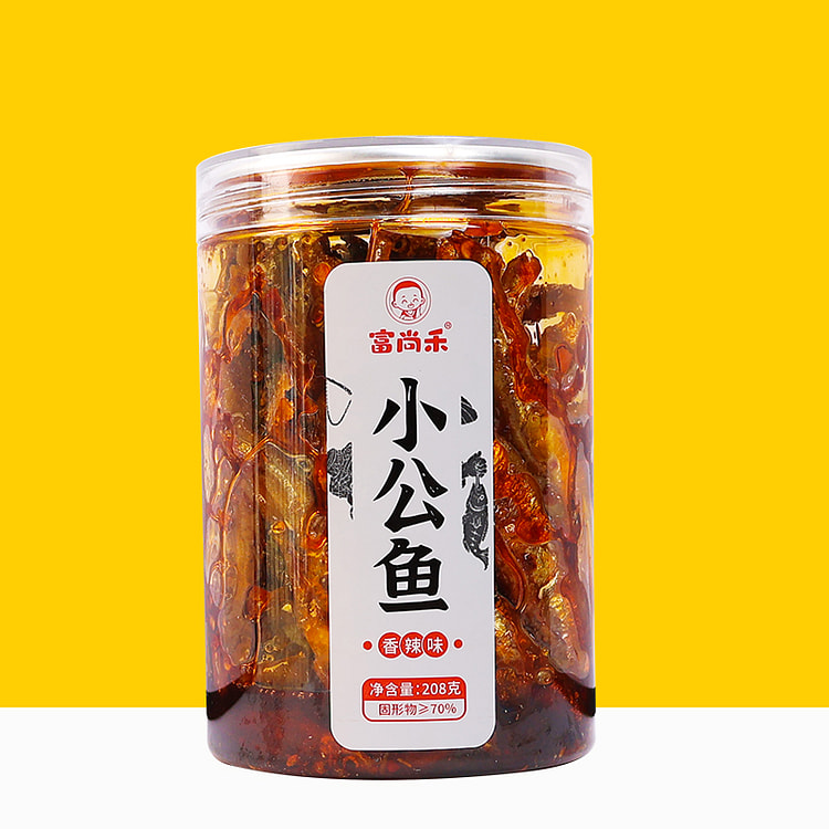 富尚禾香辣小公鱼即食鱼湖南特产 208g*1罐装