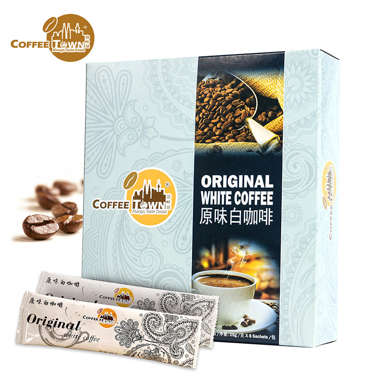 咖啡城马来西亚原味白咖啡无蔗糖二合一速溶咖啡粉200g*1盒