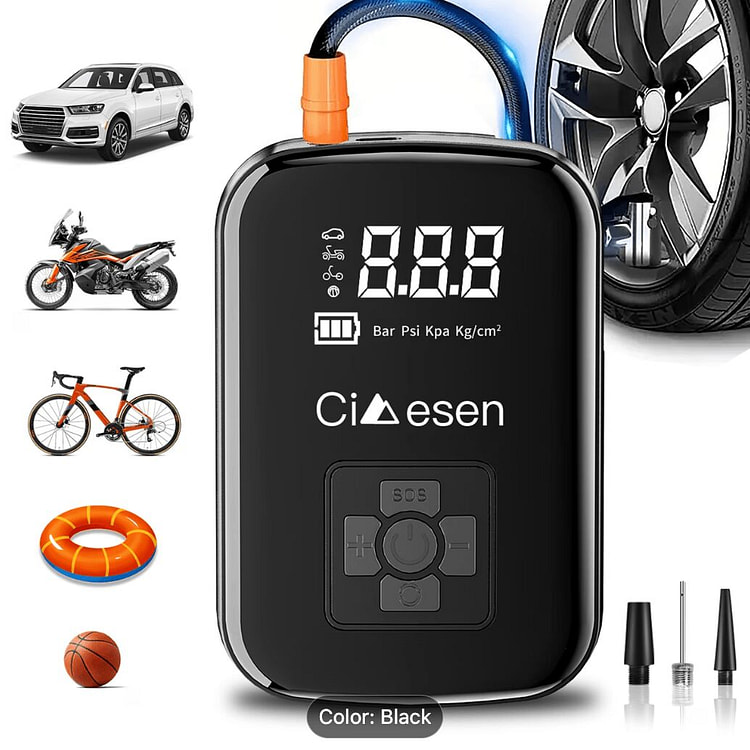 1pc Tire Inflator Portable Air Compressor, Fast 1 box