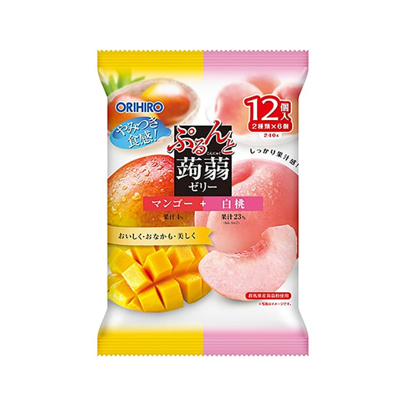 ORIHIRO Jelly Mango + White Peach 12pcs 1 each