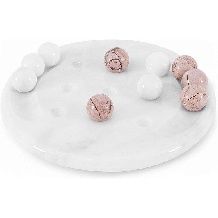 Radicaln Marble Tic Tac Toe Game, 10" White/Marina