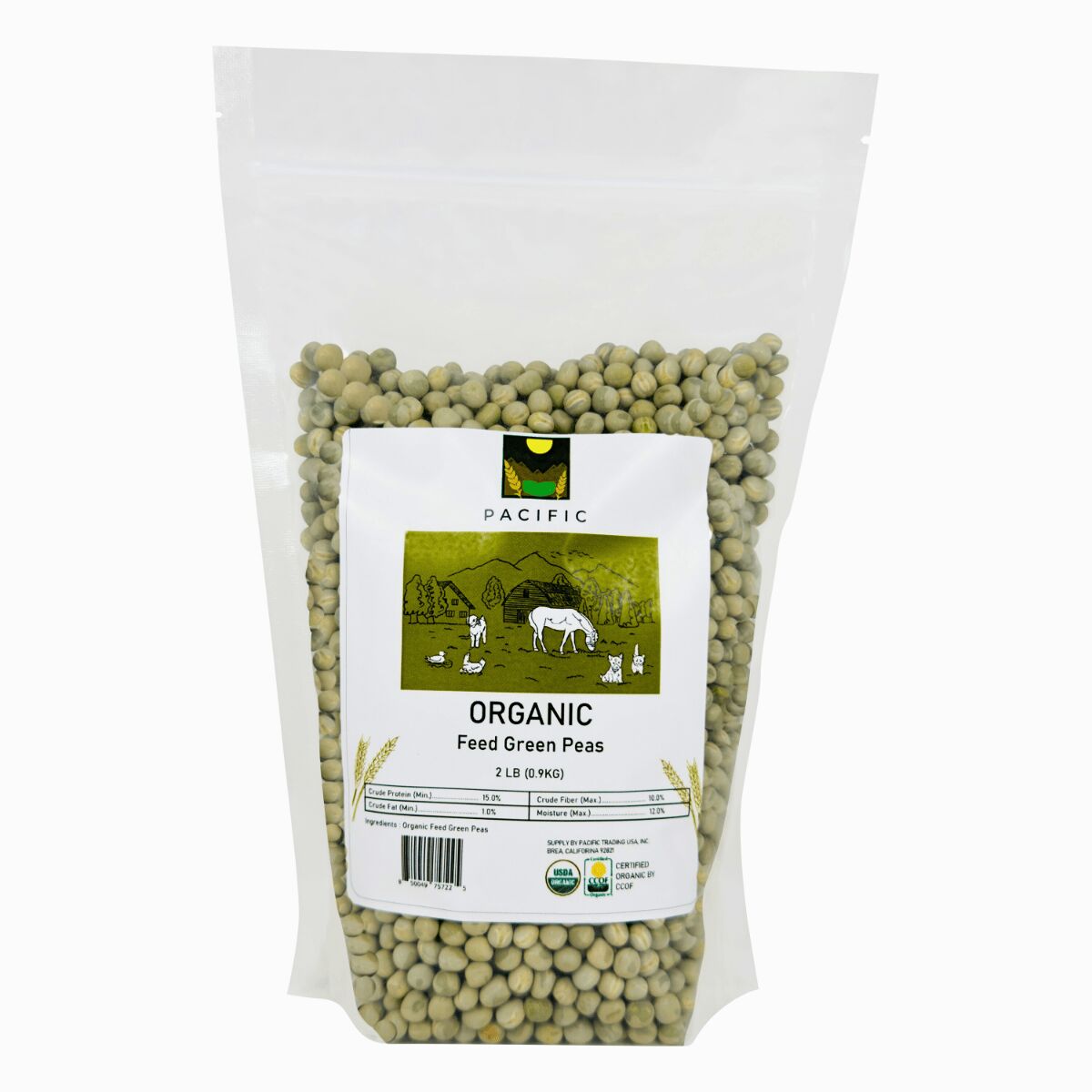 PACIFIC Pet Food Organic Green Pea (2lb Pack) 2 파운드