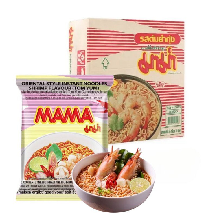MAMA Mì Tôm Yum Thái Chua Cay Thơm Ngon (Thùng 30 Gói)