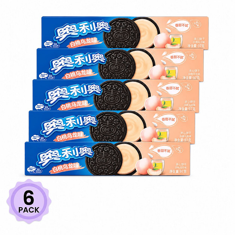 Oreo Sandwich Cookies, White Peach Olong Pack 6 97 g