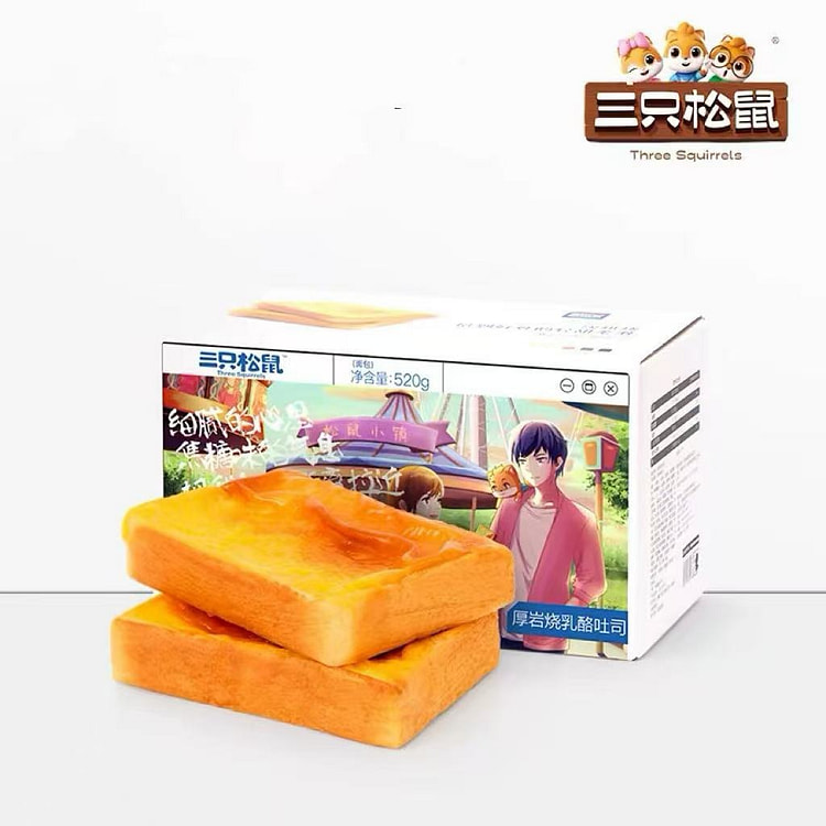 三只松鼠厚岩烧乳酪吐司520g*1 早餐面包糕点 1 盒