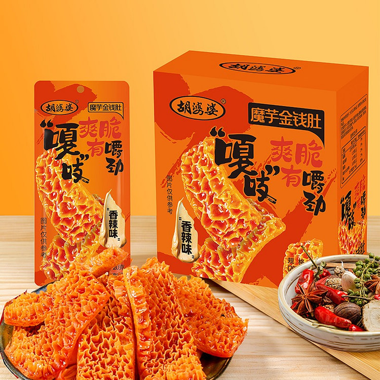 胡婆婆魔芋金钱肚香辣味素毛肚休闲解馋零食400g