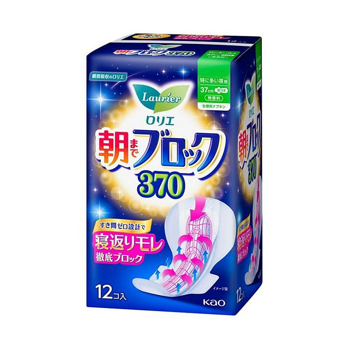 Kao Laurier 370 Night Sanitary Napkins 12 pc 1 count