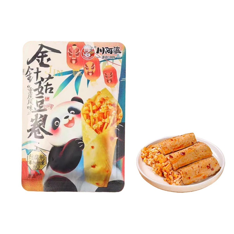 【中国直邮】川阿婆 金针菇豆卷 1袋装 118 克
