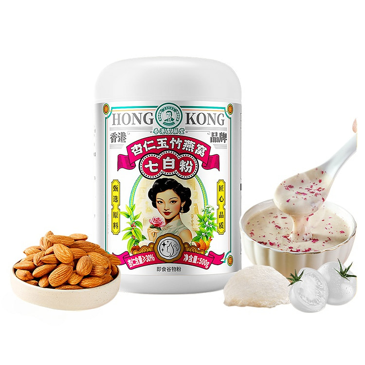 奥德维七白饮茯苓杏仁粉代餐500g*1罐