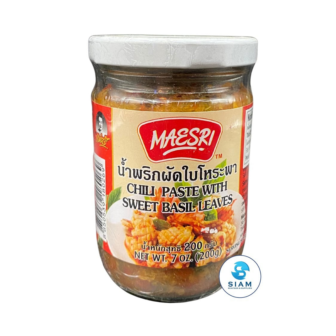 MaeSri Chili Paste with Sweet Basil Leaves 7 oz