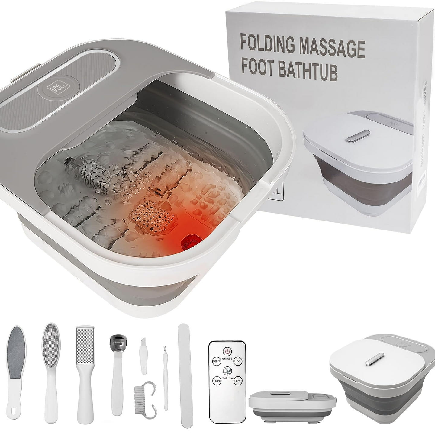 Collapsible Foot Spa Bath Heat and Massage Rollers 1 each