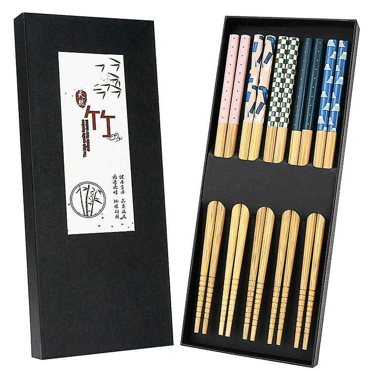 5 Pairs Japanese Natural Bamboo Chopsticks 1 each