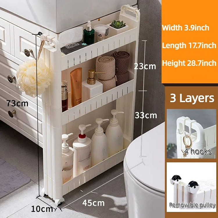 Three-layer side-seam storage rack with wheels 1 each