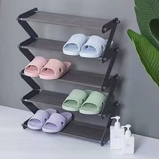 Deep Brown-Foldable Shoe Rack,Small and Simple Shoe Rack, 4 Tires 1 개입