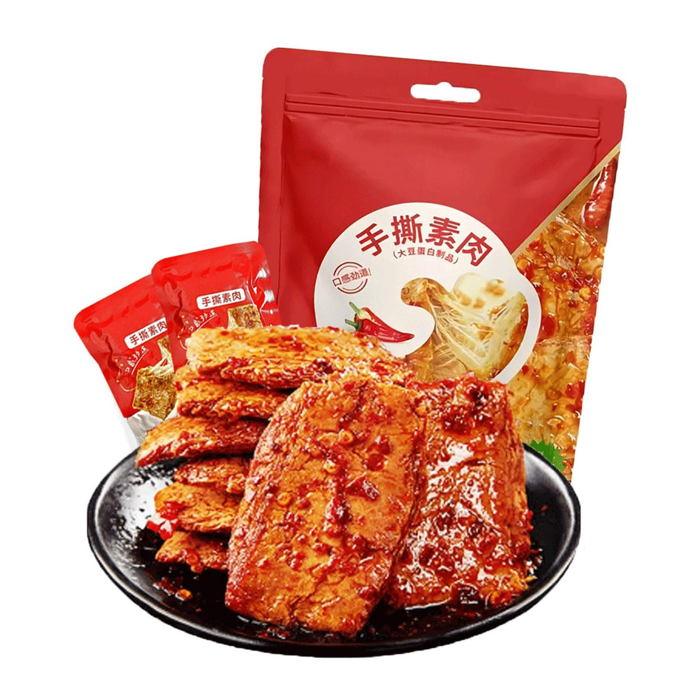 Mkostlich Bean Curd Spicy Snack, Tofu Snack, Spicy Dried Tofu, Spicy Tofu 7.76oz 7.76 oz