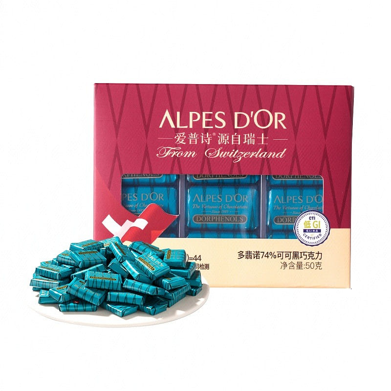 Alpes d’Or Dofino Low GI Dark Chocolate, 74% Cacao 50 g