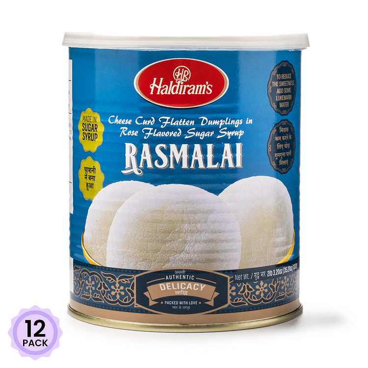 Haldiram's 经典印度甜汤圆 Rasmalai 1000 克*12 包
