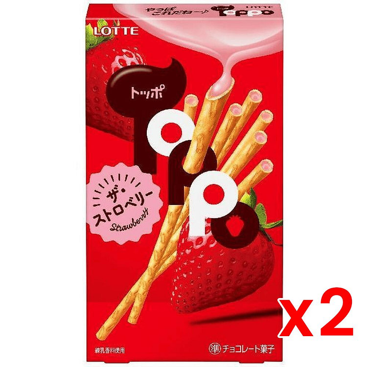 LOTTE Strawberry Chocolate Biscuit Sticks 72gx2 1 count