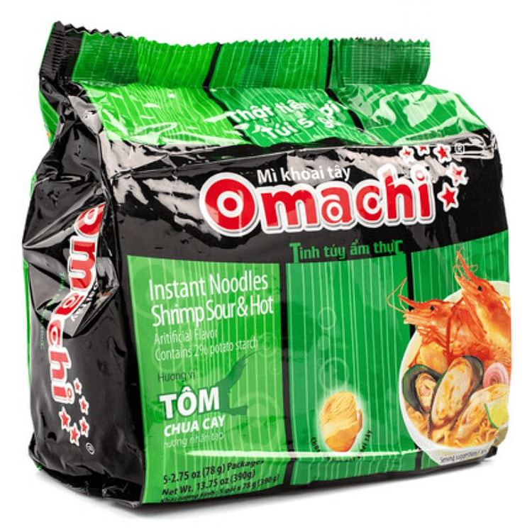 Omachi Hot Shrimp Instant Noodles 5pack 2.75 oz (min 2)