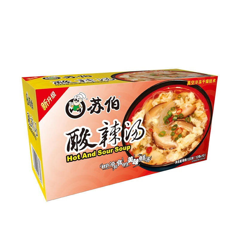 Contains 10 packets Subo instant soup hot and sour soup 120 g