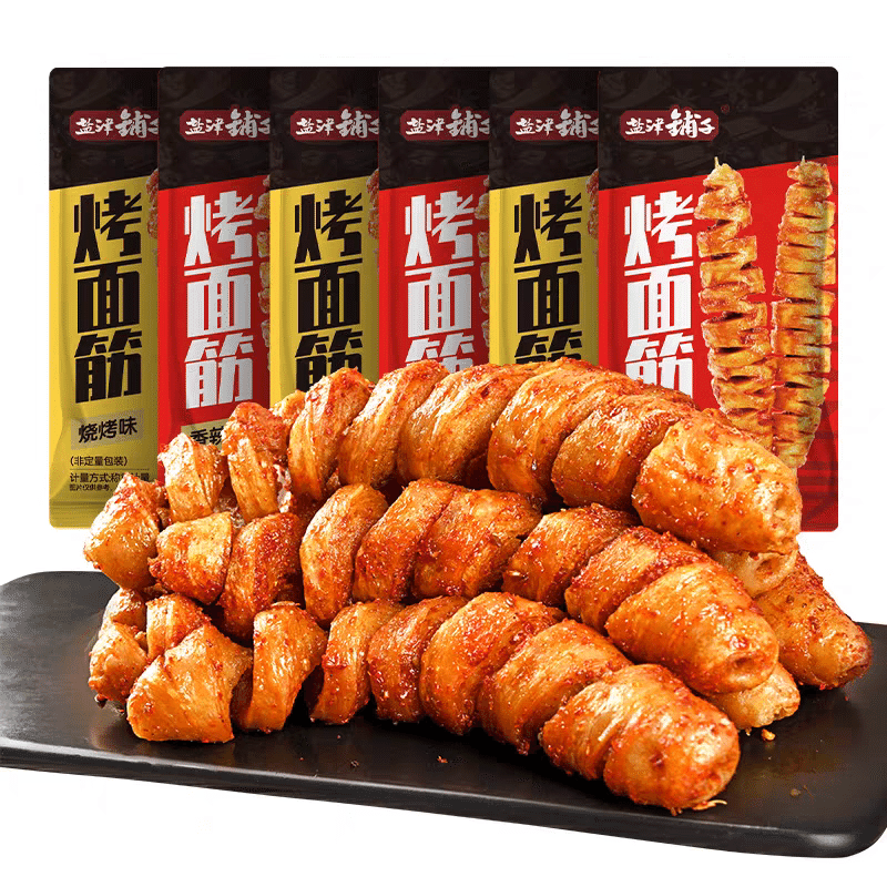 【盐津铺子】烤面筋串 辣味 解馋小零食 小吃 休闲食品 10包 200 克