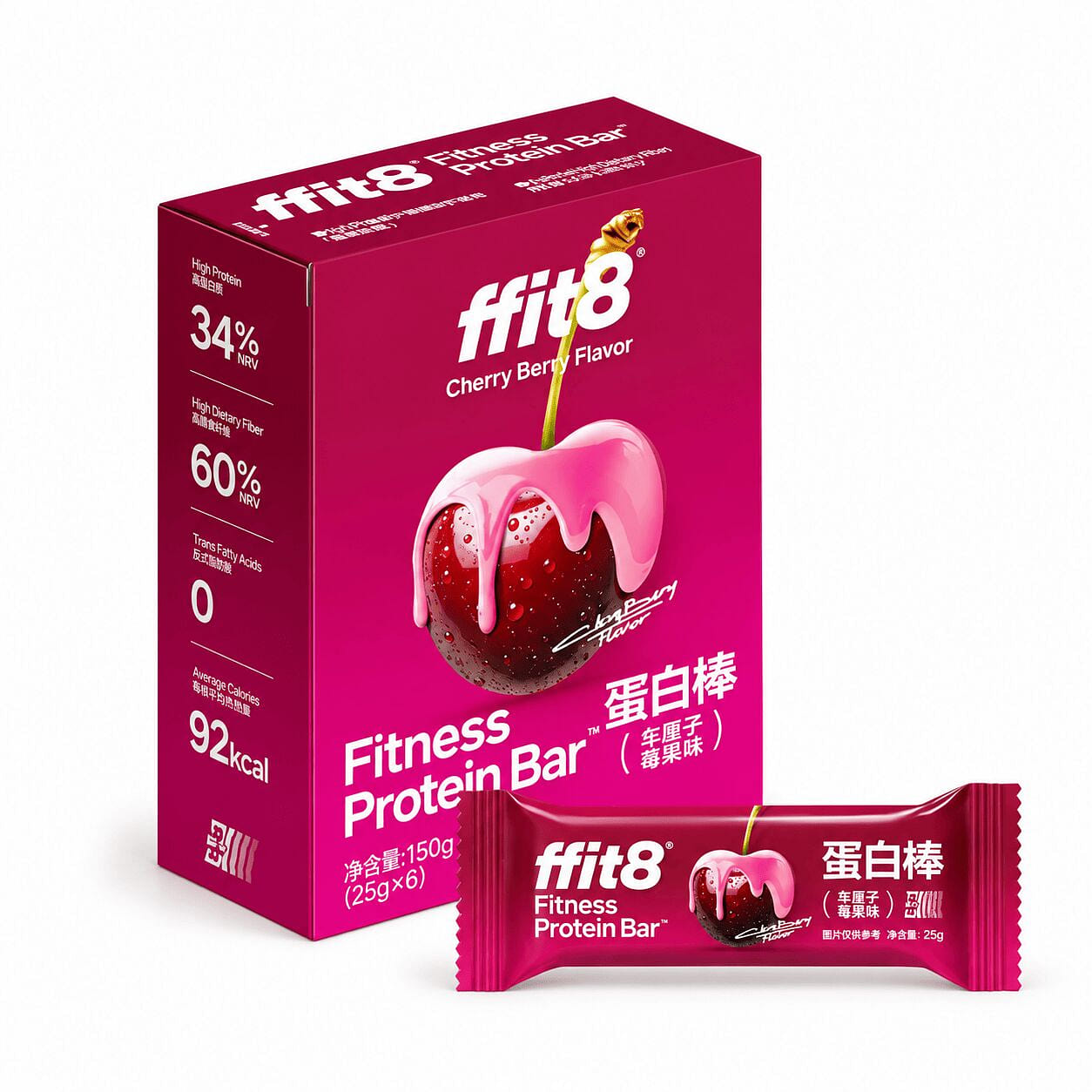 ffit8 Protein Bar Cherry 6pcs 1 each