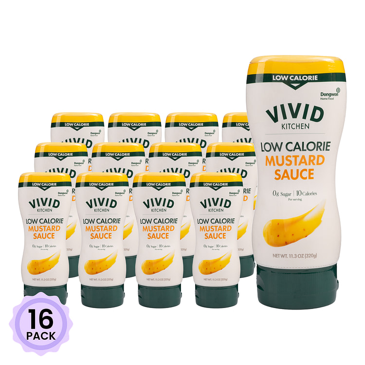 VIVID Kitchen Low-Calorie Mustard Sauce 11.3 盎司*16 包