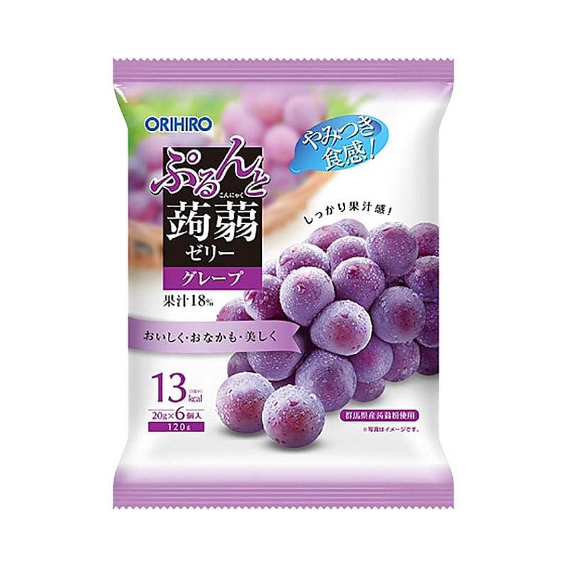 ORIHIRO Konjac Jelly 20g*6 Grape Flavor 1 each