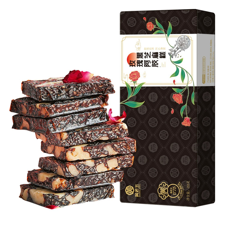 Rose Ejiao black sesame cake