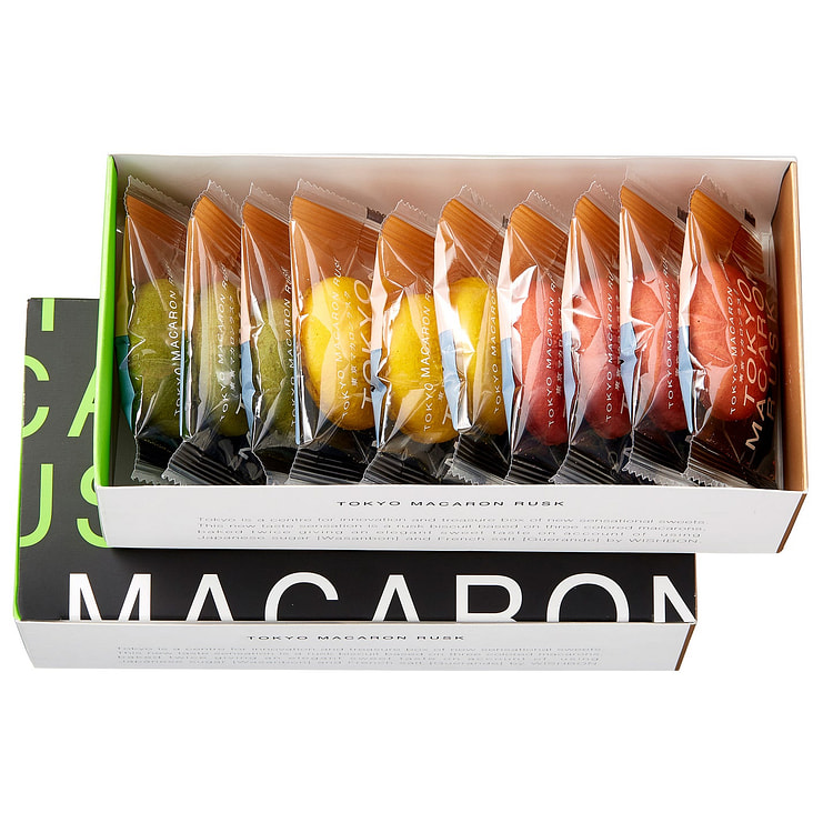 Tokyo Macaron Rusk 10pc Strawberry,Lemon,Pistachio 1 box