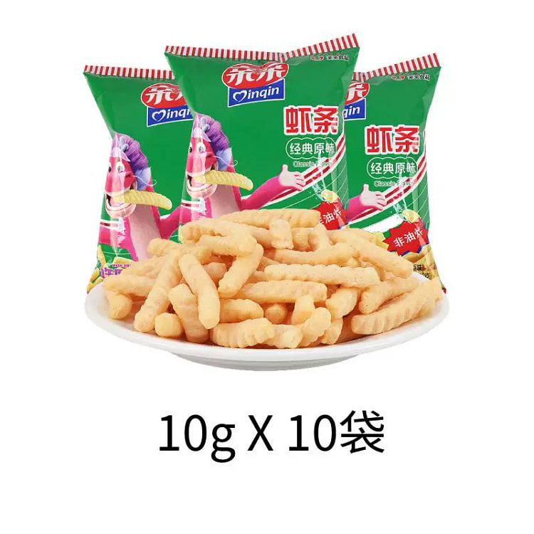 亲亲虾条儿时怀旧薯条好吃的解馋小零食10g*10袋 100 克