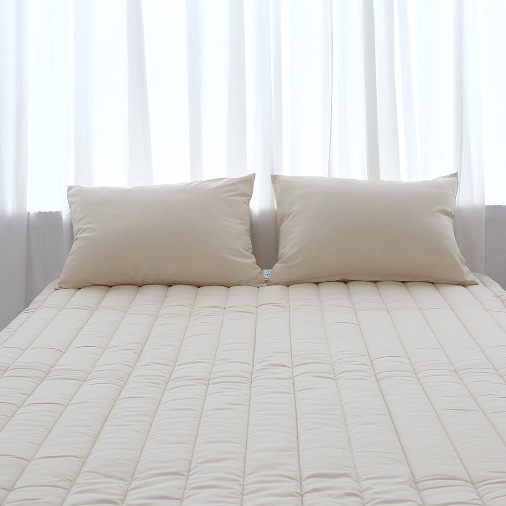 mumooroom Daily Tencel Modal Mattress Pad with Elastic Band – BEIGE (US Queen) 1 each