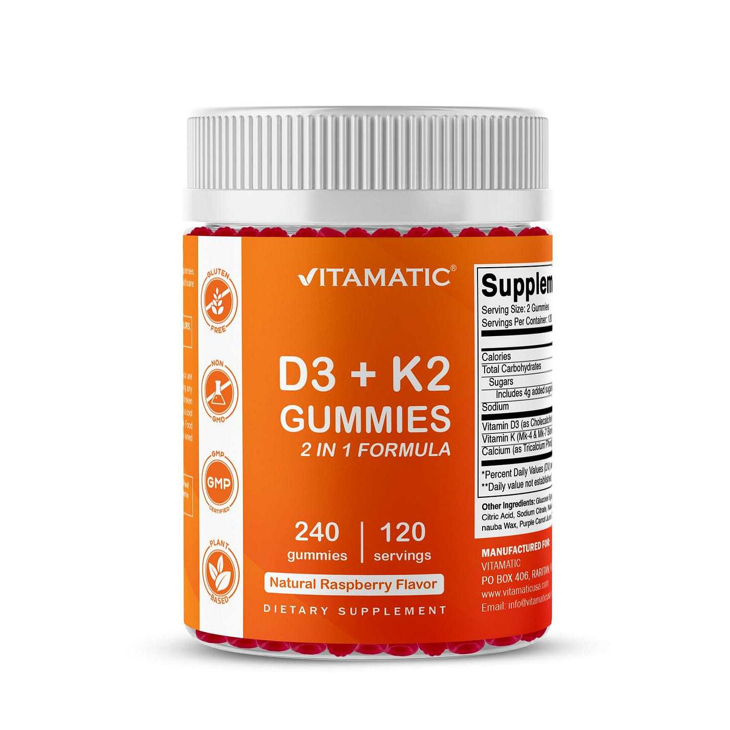 Vitamin D3 K2 with Calcium Gummies - 240 Count 1 each