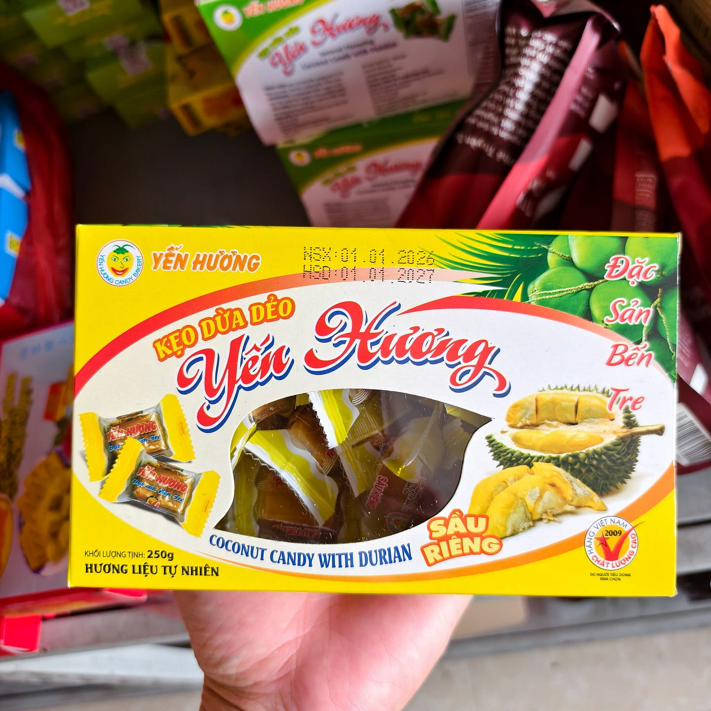 Yan Emperor Coconut Gummy Bears with Durian Flavor 250 g