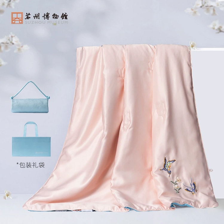 Suzhou Mus. Ice Jade Embroidered Silk Quilt