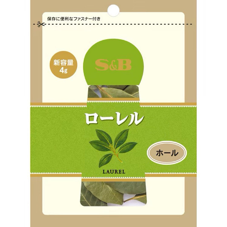 S&B 香料香草 整片月桂叶 可重复密封袋装 4克 1 份