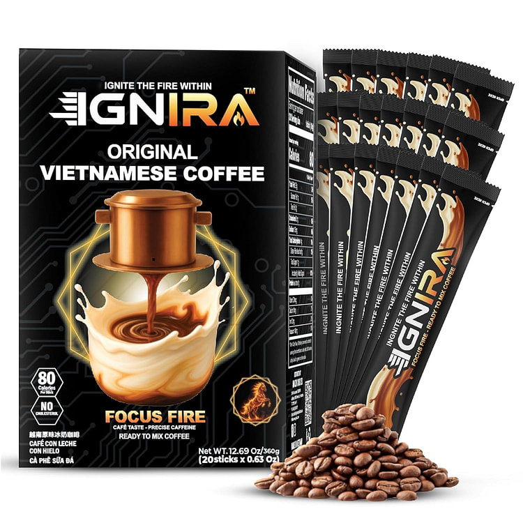 IGNIRA Deep Roast Instant Coffee Mix, Creamy 20PCS 1 box