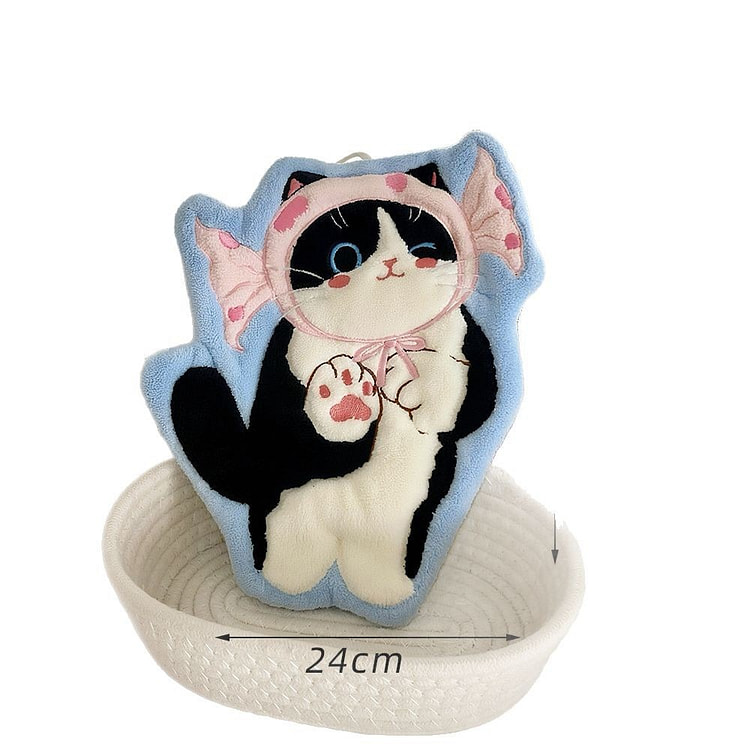 可挂式加厚宠物小猫擦手巾-粉糖果(加大款)