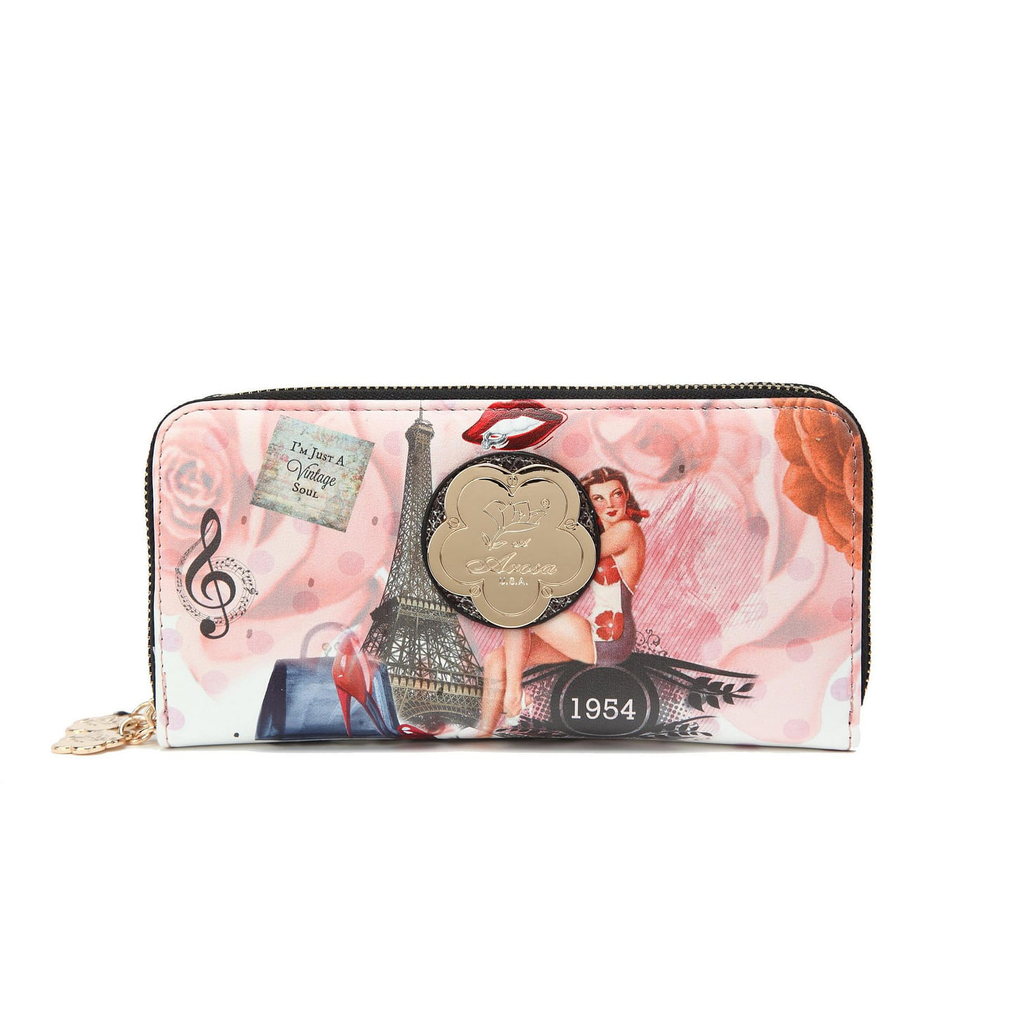 Vintage Soul Vegan Leather Wallet [FDW8689-BK] 1 each