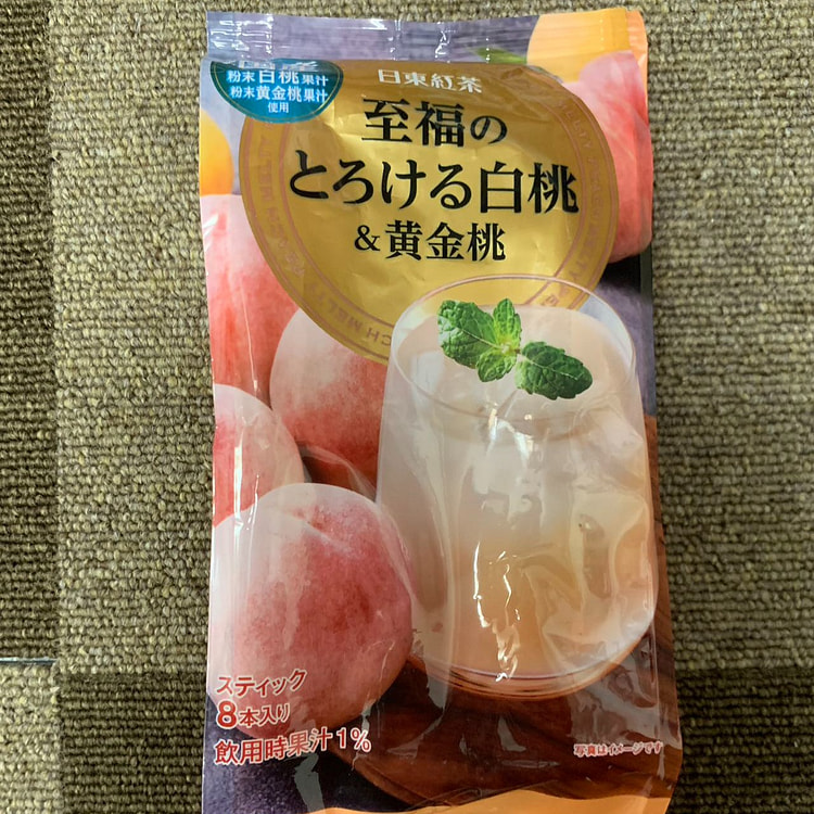 【日本直邮】日东红茶至福桃桃白桃黄金桃果汁冲饮饮料固体速溶日本原装进口至福黄金白桃味8条【88g*1包】
