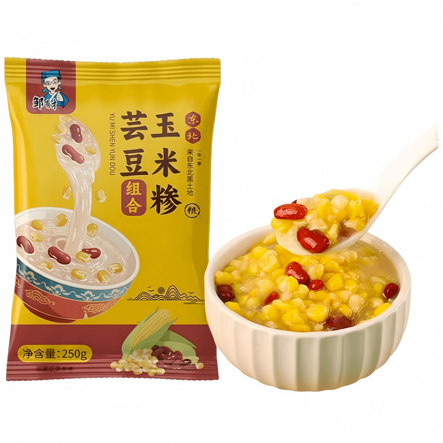 Zou Youcai Mixed Beans, Corn Grits, 1 Bag 250 g
