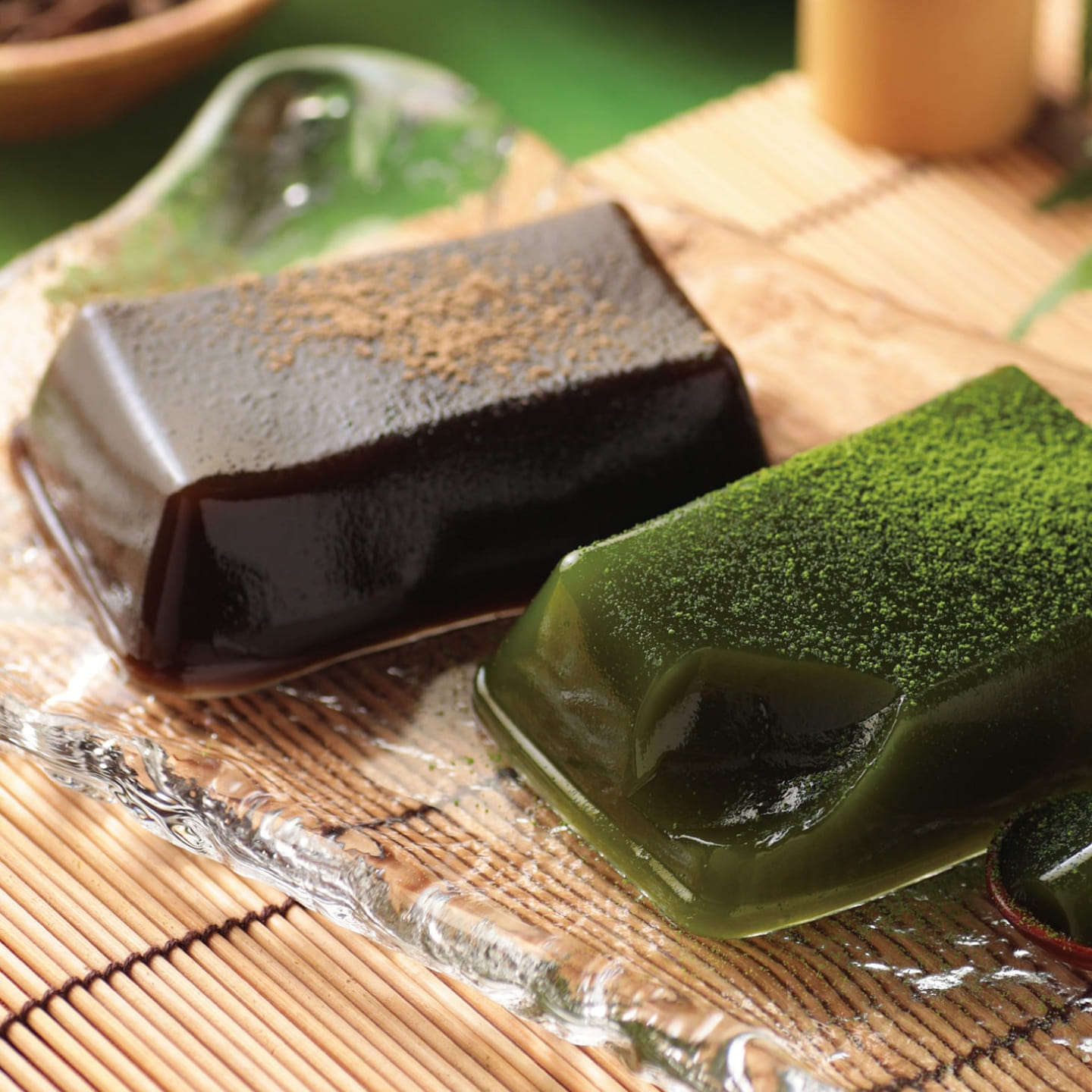 Tsujiri Matcha Hojicha Tea Fern Mochi 4pcs 1 each