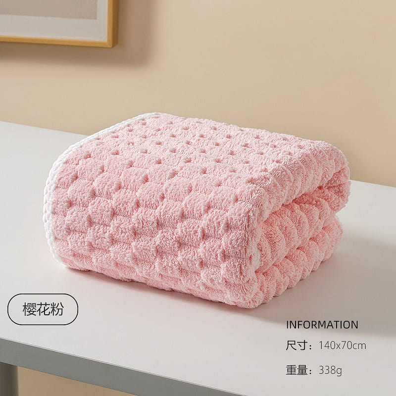 Cloud Pattern Quick-Drying and Absorbent Bath Towel + Towel + Washcloth Set Pink 500 g