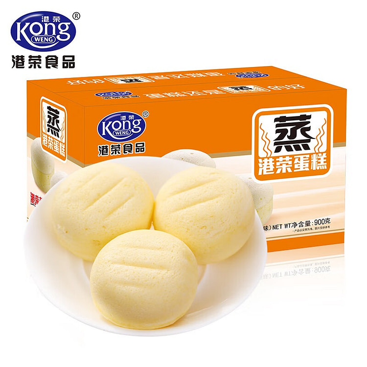 港荣蒸蛋糕鸡蛋原味900g